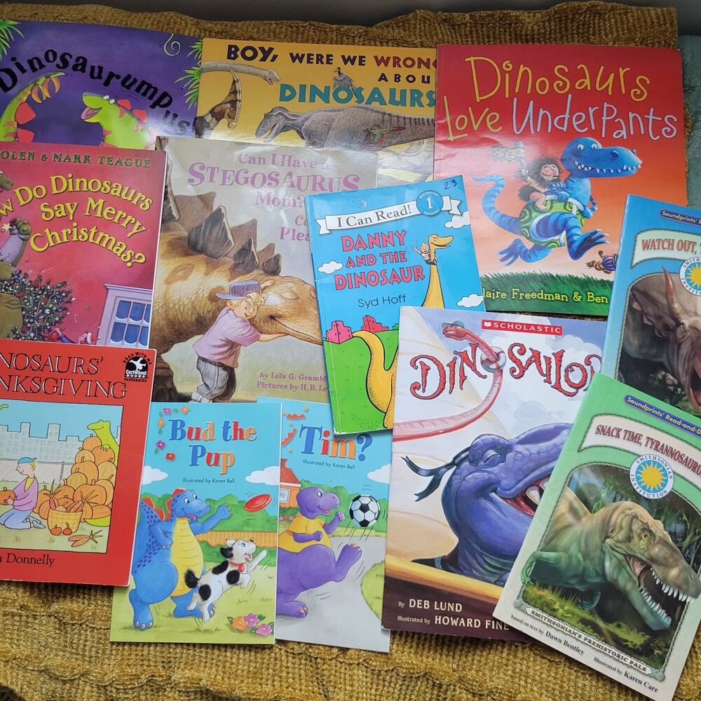 Lot of 12 Dinosaur Childrens Books Bundle Preschool Daycare Kindergarten